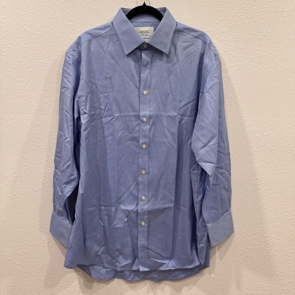Charles Tyrwhitt Classic Fit long sleeve shirt blue size‎ 17 1/2 /32
